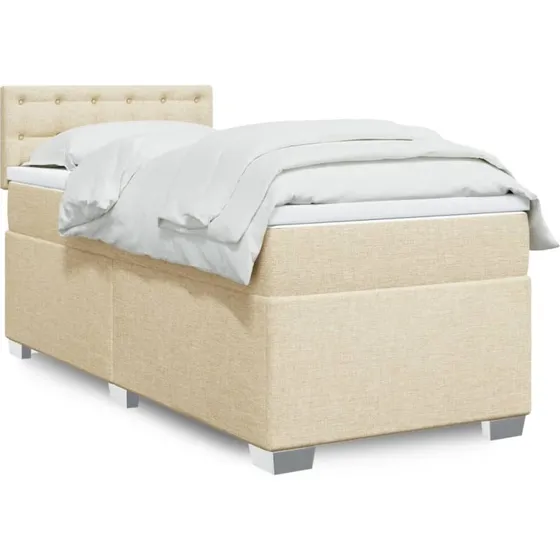 vidaXL Kontinentalseng med Madras 90x200 cm Creme