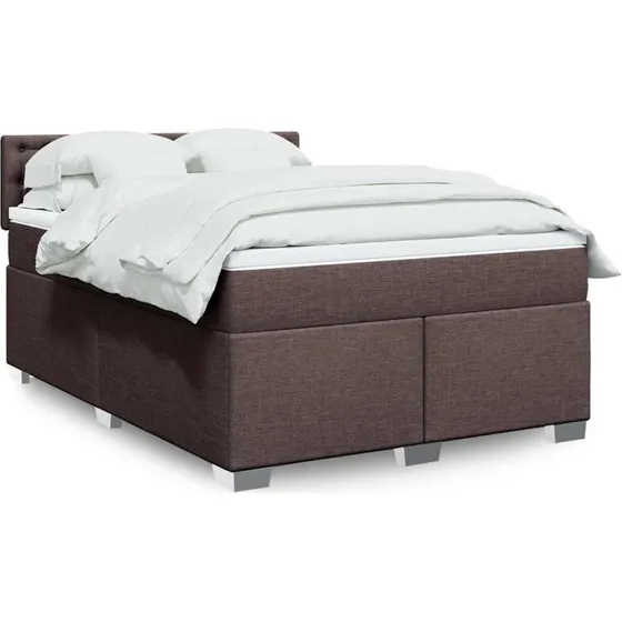 vidaXL Kontinentalseng 140x190 cm mørkebrun med pocketmadras