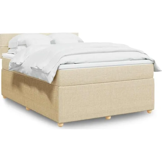 vidaXL Kontinentalseng 140x190 cm Creme med Pocketmadras