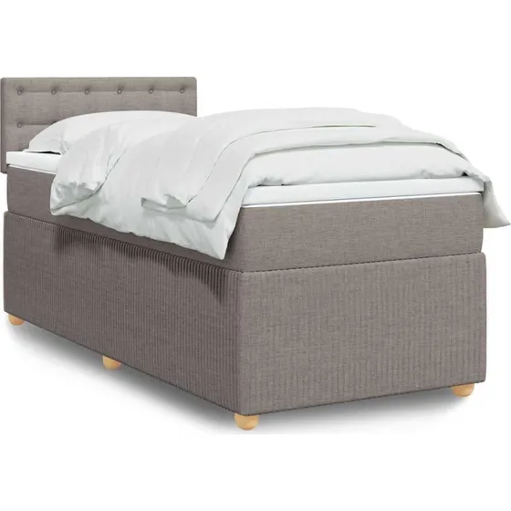 vidaXL Kontinentalseng 100x200 cm med Pocketfjedermadras gråbrun