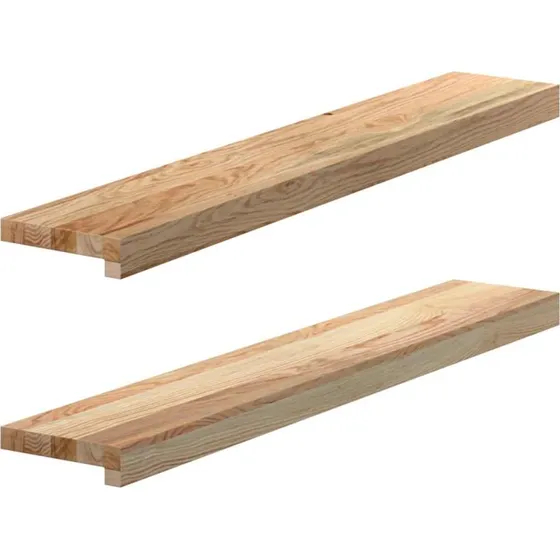 vidaXL Vindueskarme 2 stk 90x15x2 cm ubehandlet massivt egetræ