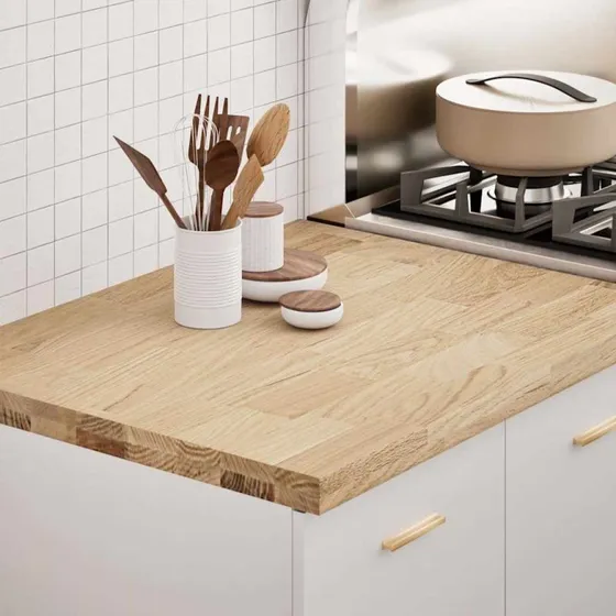 vidaXL Køkkenbordplade 80x63,5x4 cm massivt egetræ rektangulær