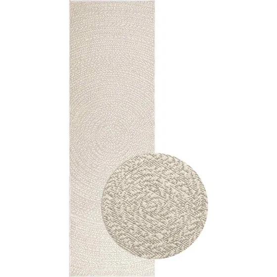 vidaXL ZIZUR gulvtæppe 80x250 cm jute-look, indendørs og udendørs