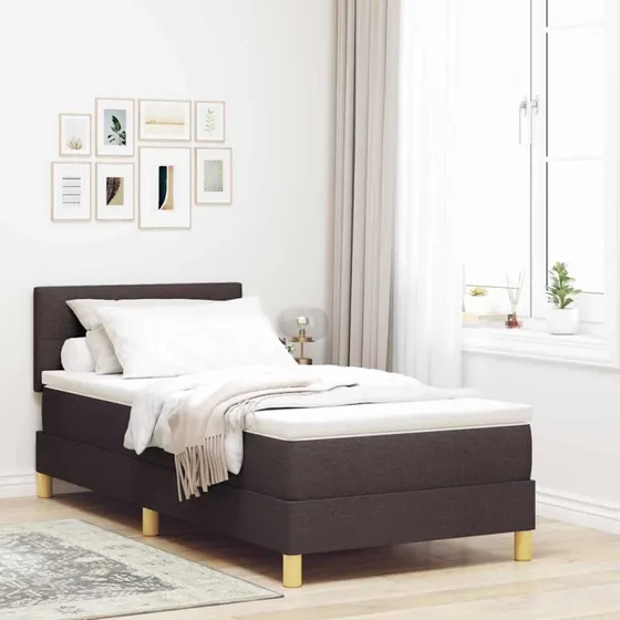 vidaXL Box spring seng med pude, Mørk Brun, 100 x 200 cm