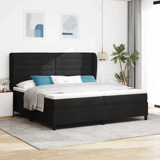 vidaXL Box spring seng med madras Sort 200 x 200 cm