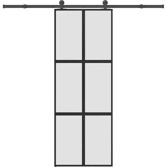 vidaXL Skydedør 76x205 cm med hærdet glas og aluminium