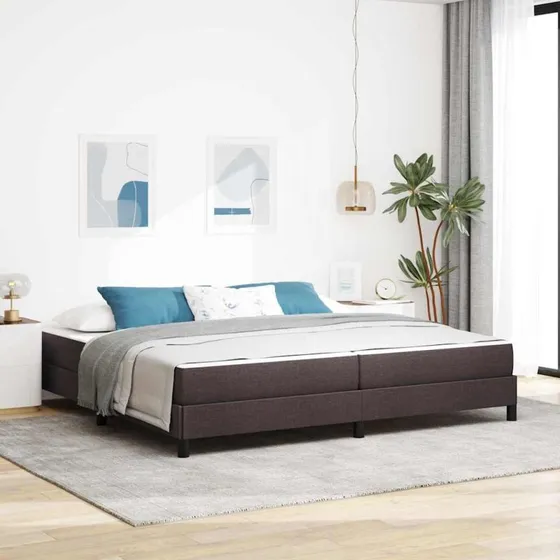 vidaXL Box Spring Seng Mørk Brun 200x200 cm Stof