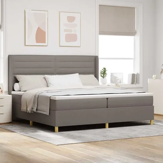 vidaXL Box spring seng med madras Gråbrun 200x200 cm