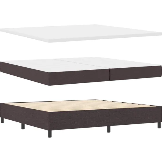 vidaXL Boxspring seng med LED, mørkebrun, 200 x 200 cm