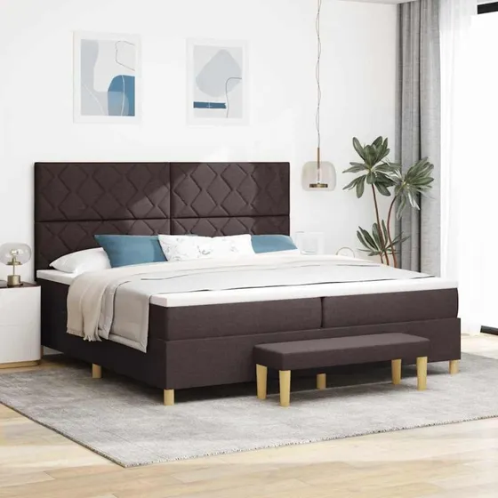 vidaXL Box spring seng 200x200 cm Mørk Brun
