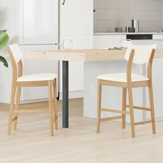 vidaXL Spisestole 2 stk Naturfarvet 48 x 49 x 95 cm Massiv Gummitræ