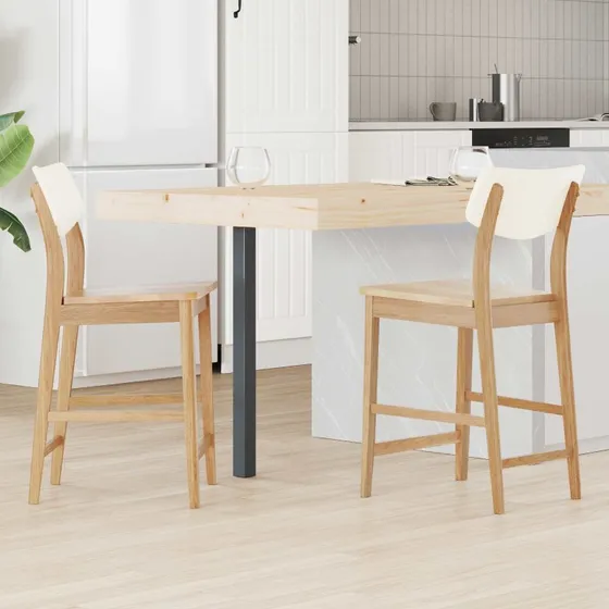 vidaXL Spisestole 2 stk Naturfarvet 48 x 49 x 95 cm Massiv Gummitræ