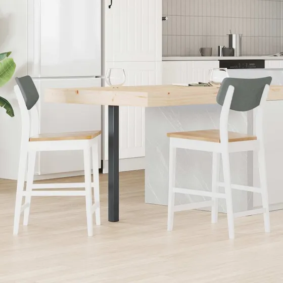 vidaXL Spisestole 2 stk Hvid 48 x 49 x 95 cm Massiv Gummitræ
