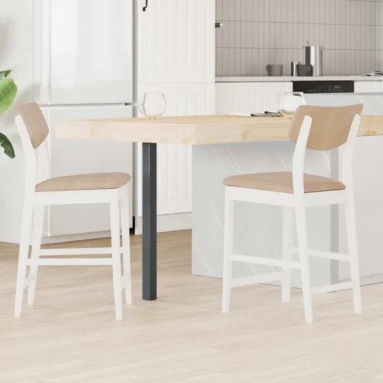 vidaXL Spisestole 2 stk Hvid 48 x 49 x 95 cm Massiv Gummitræ