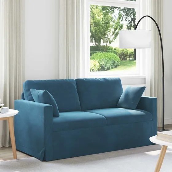 vidaXL Sofa Blå 158 x 78 x 80 cm Fløjl