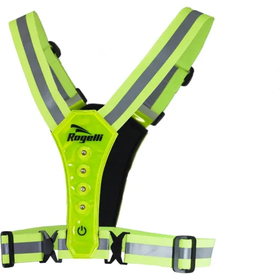 Rogelli LED Vest - Hvid Foran, Rød Bagpå - One Size