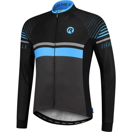 Rogelli Hero Cykeltrøje Længdeærmer Grå/Sort/Blå Herre 2XL