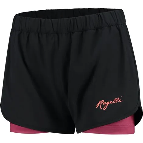 Rogelli Aura Løbeshorts 2 in 1 Sort/Cerise Dame L