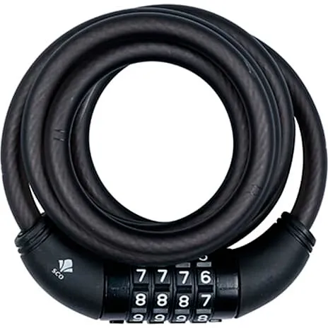 SCO spirallås med kode – sort