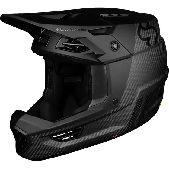 Sweet Protection Fixer Carbon 2Vi Mips Fullface Hjelm, Matte Black, L