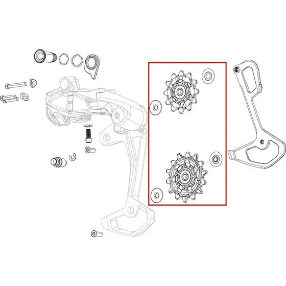 SRAM Force AXS E1 Pulleyhjulssæt til Bagskifter