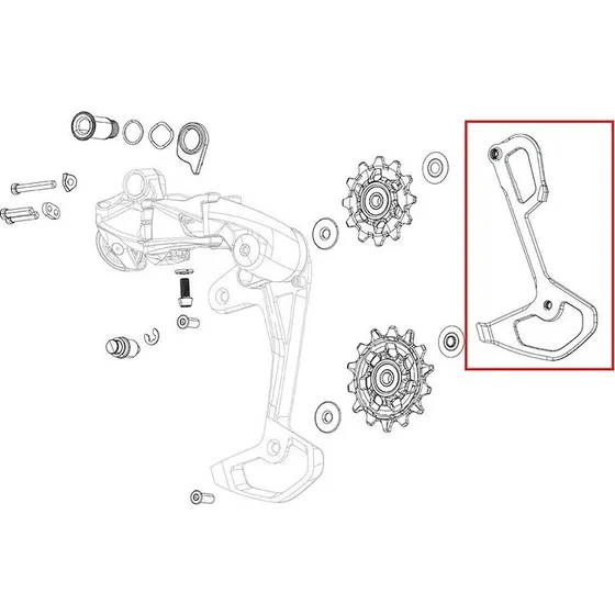SRAM Force XPLR AXS E1 Innderplade Carbon til Bagskifter