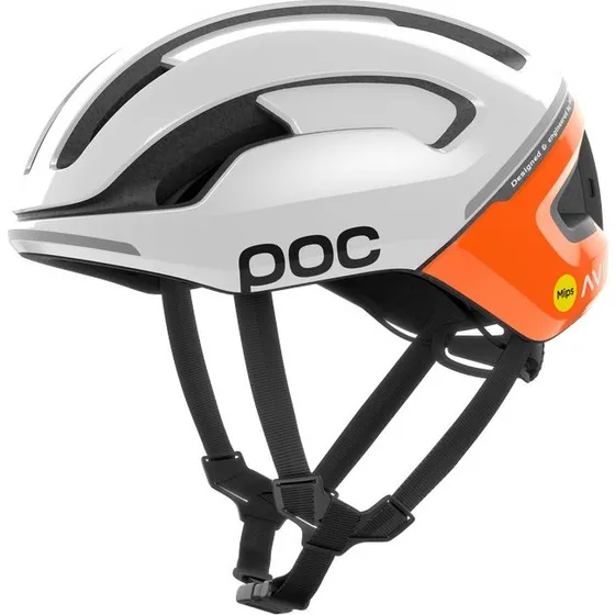 POC Omne Beacon MIPS Cykelhjelm, Hydrogen White/Fluorescent Orange, 50-56 cm