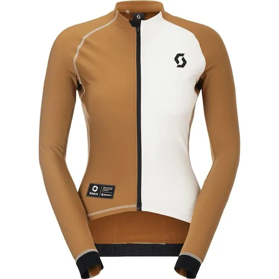 SCOTT RC Pro Warm LS Remix Cykeltrøje Dame Bread Brown/Cotton White M