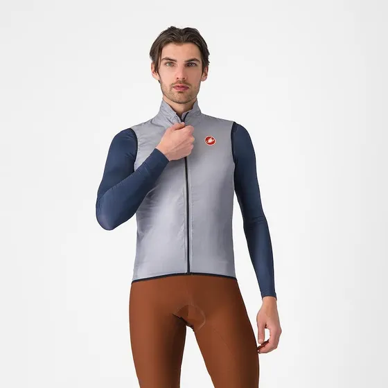 Castelli Aria Cykelvest Silver Gray Herre