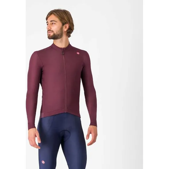Castelli Espresso Thermal Langærmet Cykeltrøje Deep Bordeaux Herre XXL