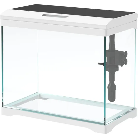Akvarium 17 L med LED og filter, 35x21x31 cm – Hvid/Sort