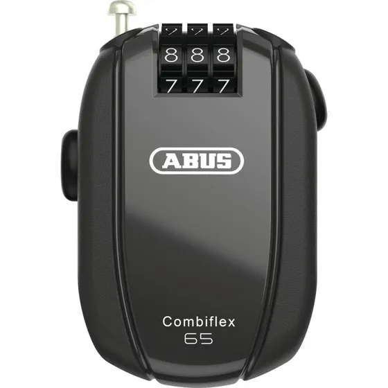 ABUS Combiflex StopOver 65 Sort, træk-ud-lås med 65 cm stålkabel