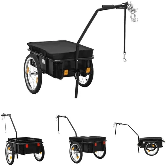 The Living Store cykeltrailer/trækvogn 155x60x83 cm stål, sort