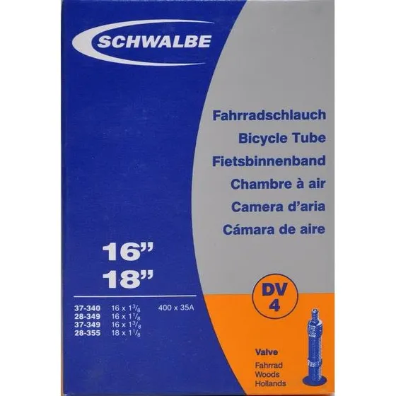 Schwalbe 16" og 18" DV Slange med Dunlop-ventil