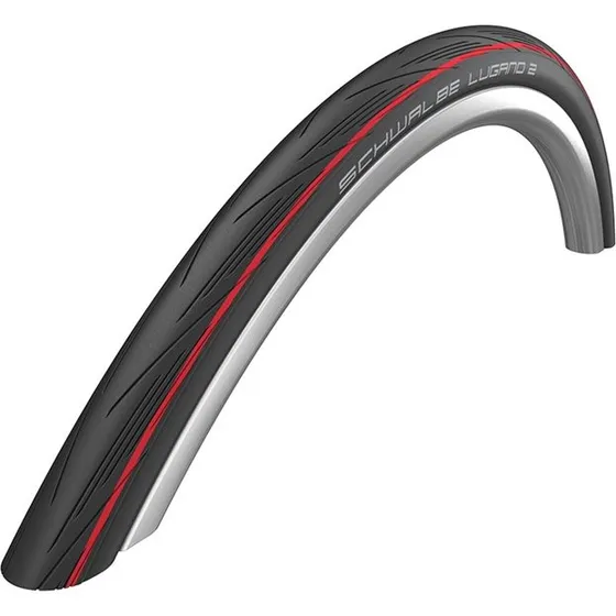 Schwalbe Lugano II 700x25C K-Guard Foldedæk Sort/Rød