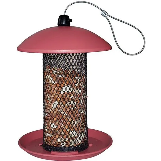 Ryom Foderautomat i plast til nødder, pink, 26 cm