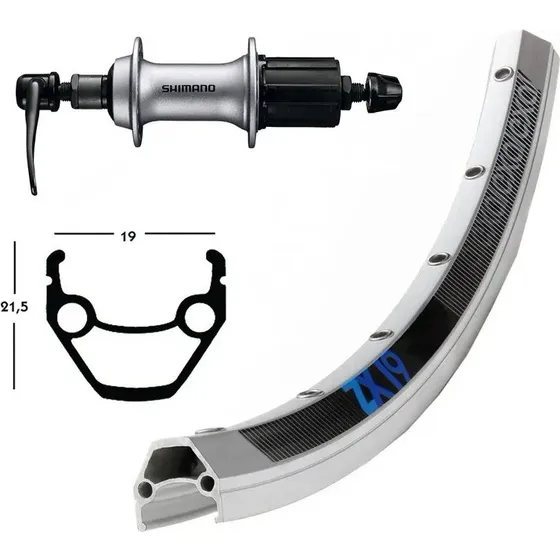 Exal ZX19 baghjul 26x1,75 med Shimano FH-T3000 til 8 gears