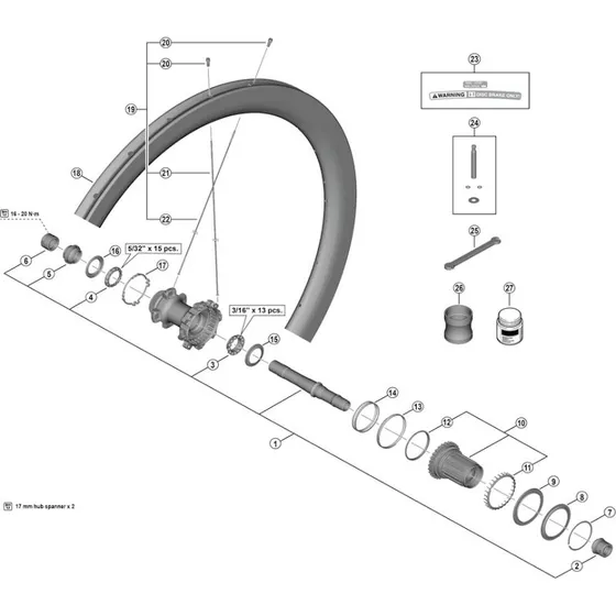 Shimano Dura Ace Pakningsring Venstre til WH-R9200-C50-TU-R