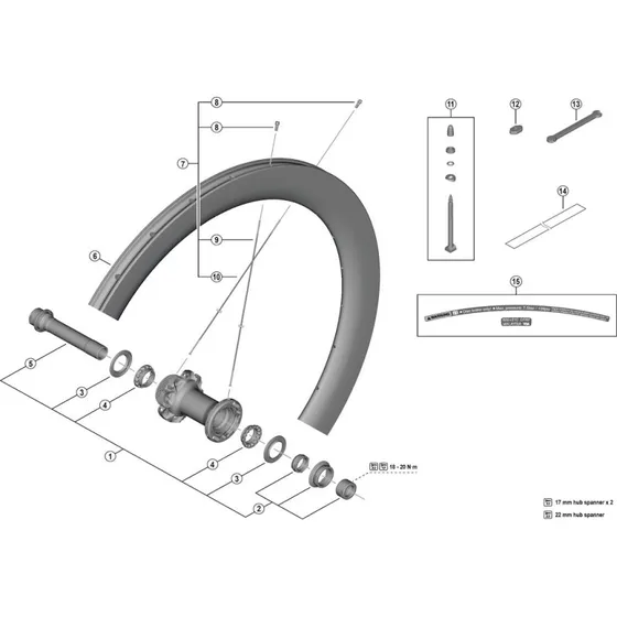 Shimano Dura Ace Ventil Enhed WH-R9270-C60-HR-TL-F