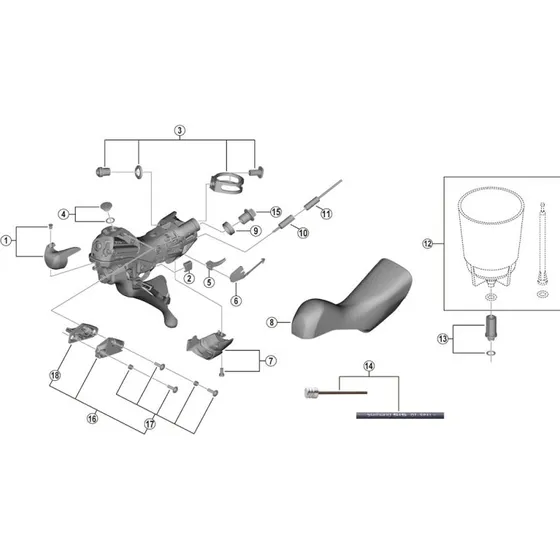 Shimano Dura Ace ST-R9120 Monteringsskruer & Afstandsstykker 3+2