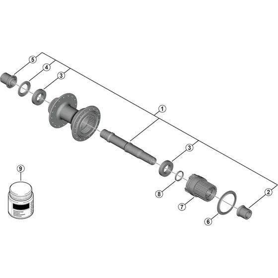 Shimano Aksel Komplet FH-TC600, 8-12 Gear