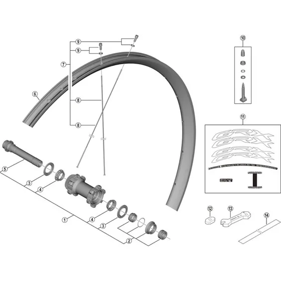 Shimano Låsemøtrik Unit Højre WH-RX570-TL-F12