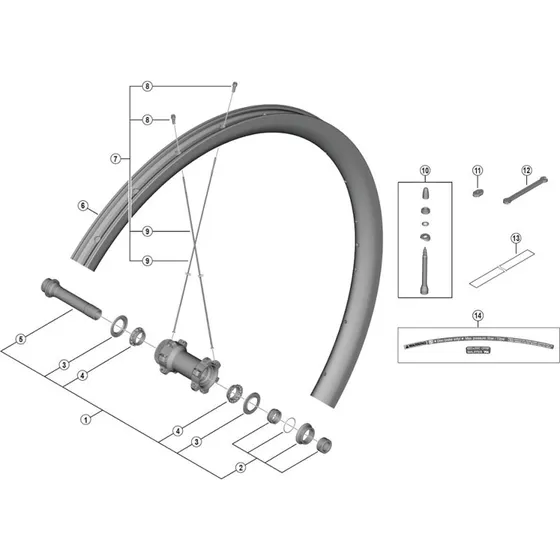 Shimano GRX Eger 289mm til WH-RX870-TL-F12-700C