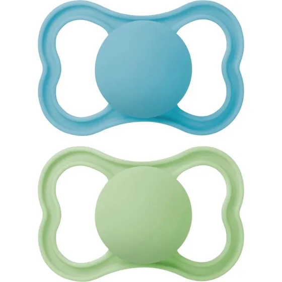 MAM Air Silikone-sut Blå/Grøn 6-16 mdr. 2 stk