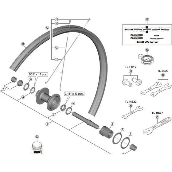 Shimano Låsemøtrik Unit Højre WH-MT501-CL