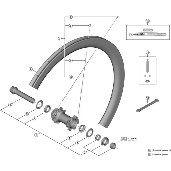 Shimano Dura Ace aksel komplet WH-R9270-C50-TU-F