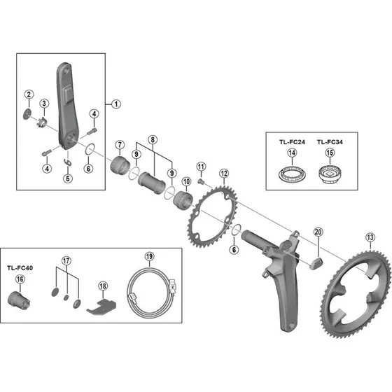 Shimano Dura Ace Powermeter Topdæksel til FC-R9200-P