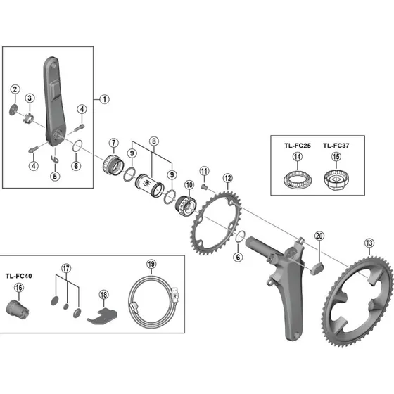 Shimano Ultegra Topdæksel FC-R8100-P til Powermeter Kranksæt