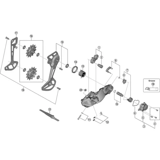 Shimano XT Beslagakselenhed RD-M8150-11