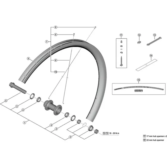 Shimano GRX aksel komplet WH-RX880-TL-F12-700c